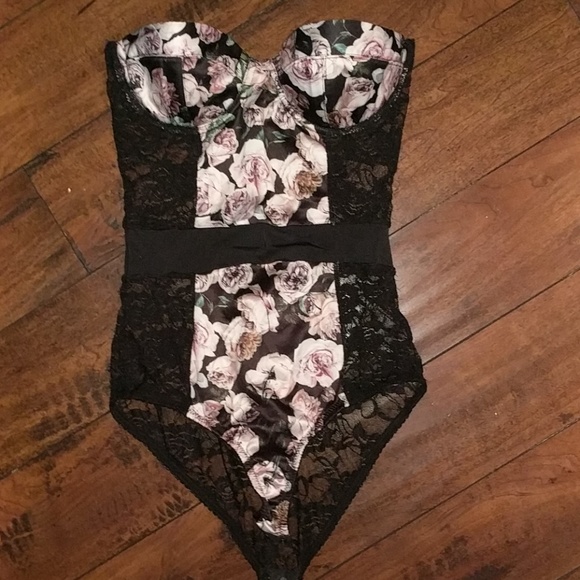 ASOS Other - Satin Lace Rose Floral Lingerie Bodysuit